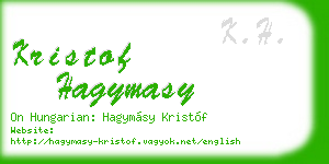 kristof hagymasy business card